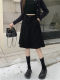 Hip-covering umbrella skirt slim retro corduroy skirt for women's autumn and winter large size high waist pocket mid-skirt versatile A-line skirt