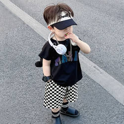 Boys' Summer Outfit Set, New Stylish Children's Short-Sleeve T-Shirt and Vest, Handsome Baby Boy Summer Trendy Toddler Clothes