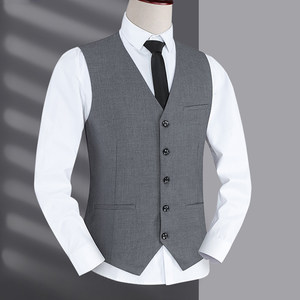 Men's suit vest business vest, groom groom groom wedding ceremony, shoulder brothers group suit horse clip gray gray
