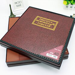 High-End Leather-Bound Photo Album 5/6/7/8/9/10/ 12inch Self-Adhesive Laminated DIY Photo Album 80 Pages