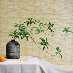 New Chinese-Style Zen Artificial Horsewood Landscaping Green Plant Potted Tabletop Fake Flowers Tea Room Living Room Wine Cabinet Decorative Ornaments
