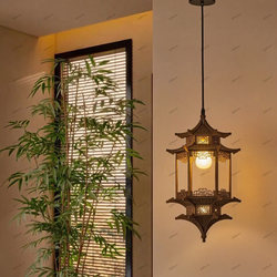 Song's Aesthetic Decorative Small Chandelier New Chinese Style Antique-Inspired House Lamp Ancient Architecture Hexagonal Pavilion Corridor Entrance Lamp