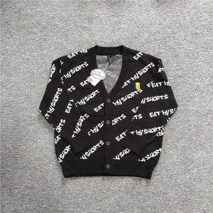 
Simpson sweater men's long-sleeved loose knit sweater black jacket trendy brand personalized letter cardigan female couple