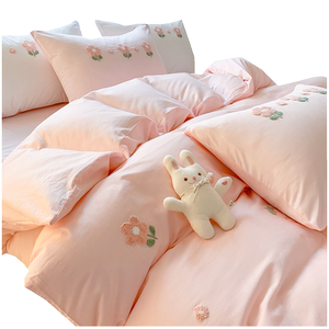 
Category A ins cotton four-piece set pure cotton sheet quilt cover bedding girl three-piece set master bedroom bed sheet princess style