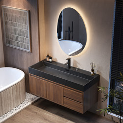 Anran Bathroom Vintage Style Integrated Basin Bathroom Cabinet Set Toilet Washbasin Sink Handwashing Basin