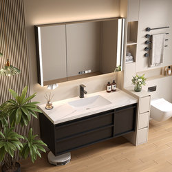 Anzhu Bathroom Black Slate Seamless Integrated Basin Bathroom Cabinet Combination Bathroom Washbasin Washbasin Washbasin