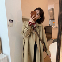 Khaki Trench Coat Women's 2023 Spring And Autumn New Small Korean Mid-Length High-End Coat British Style