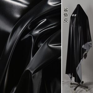 
Shark skin fabric liquid high black PU light and non-elastic waterproof fashion down jacket pants clothing design fabric