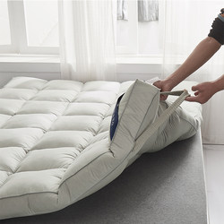 High-End Anti-Collapse Hotel Feather Velvet Mattress Soft Cushion Bed Pad for Home Use, White, Slightly Soft, Thickened Sponge Pad