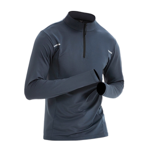 
Sports training quick-drying clothing men's T-shirt autumn and winter fitness clothes long-sleeved half-zip top sports running new style