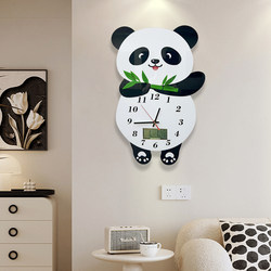 Panda Clock New Silent Clock Living Room Wall Clock Home Quartz Clock Calendar Creative Wall Watch No Drilling Required