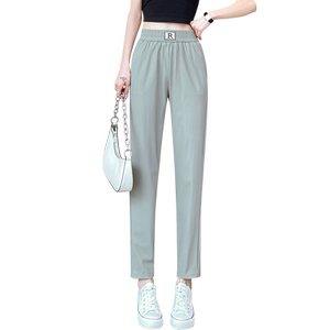 Pants for women 2026 new popular summer thin style small nine-point ice silk casual harem radish sports pants for women