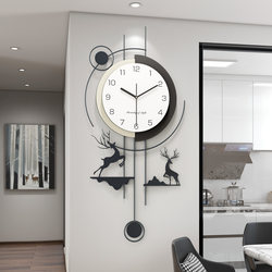 Meiju Yikuai Little Deer Creative Wall Clock Living Room 2026 New Model Home Simple Modern Dining Room Clock Wall-Mounted Clock