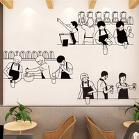 Ins Wind Cafe Background Wall Stickers - Creative Bar Decoration