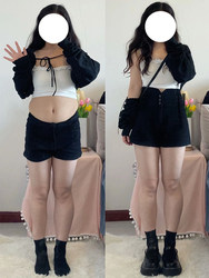 High-Waisted Elastic A-Line Wide-Leg Hot Pants for Summer, Plus Size for Pear-Shaped Body, Slimming Denim Shorts for Women