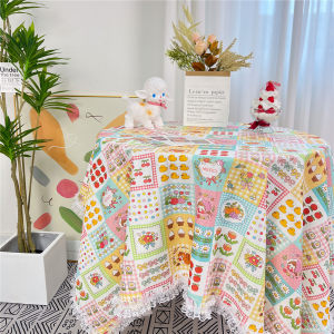 Nordic ins style countryside small fresh velvet tablecloth lace fabric art rectangular dining table coffee table cloth desk mat