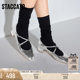 Scatto's new French retro Mary Jane shoes thick heel square toe shoes silver women's D6897CQ3