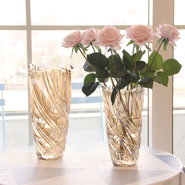 Nordic light luxury crystal glass vase transparent living room hotel ...