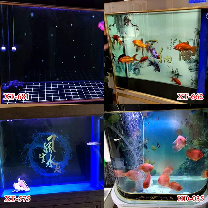 魚缸背景紙畫高清圖3d立體水族箱貼紙壁紙自粘玻璃壁畫