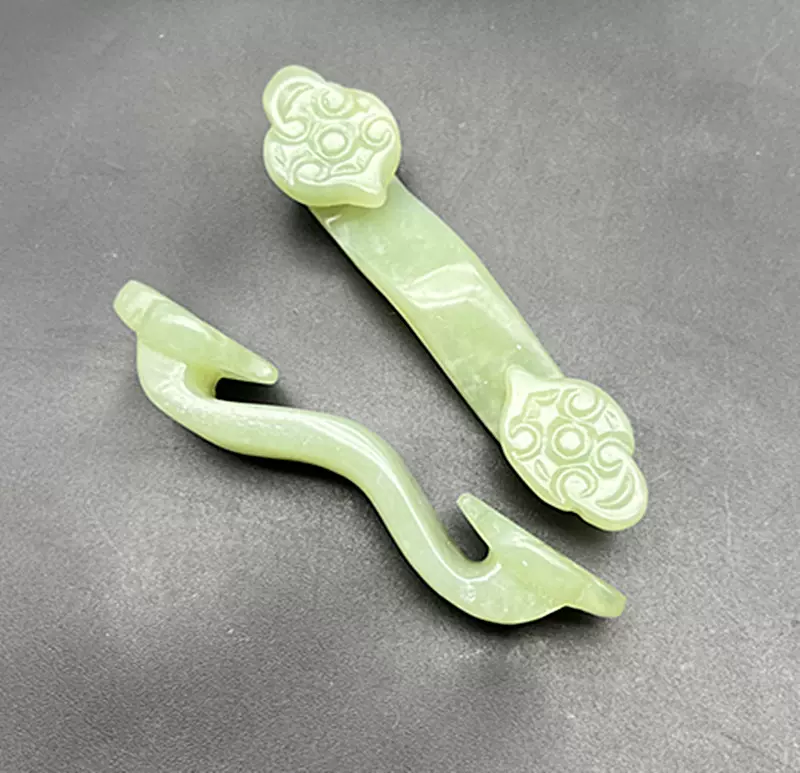 如意  玉石 岫玉如意玉摆件天然玉石如意腰佩吊坠挂件玉如意手把