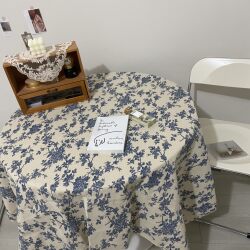 Ins style niche rose cotton linen tea table floral tablecloth