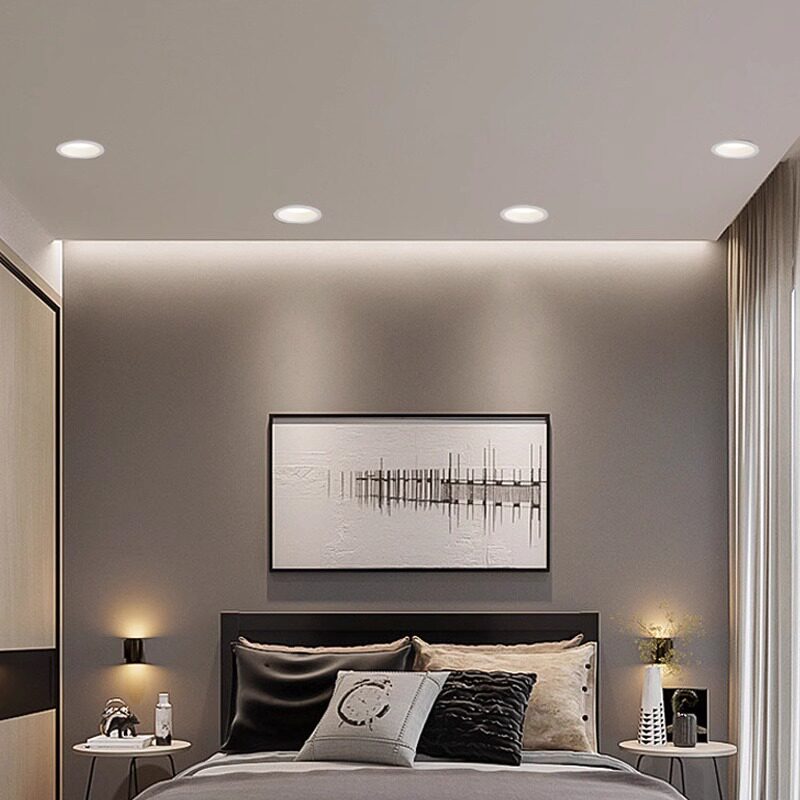 통 LED 매입형 스포트라이트 홈 천장 조명 눈부심 방지 속 좁은 측면 거실 2023 새로운 스타일 메인 조명 없음 -
