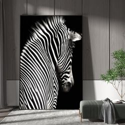Černá A Bílá Zebra Francouzské Světlo Luxusní Umění Obývací Pokoj Veranda Dekorativní Malba Pozadí Stěna Moderní Minimalistický Vertikální Závěsný Obraz