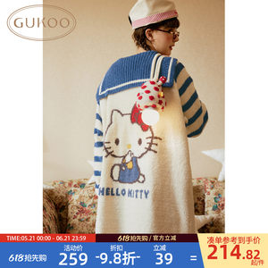 
Gukoo/Gutshell Nightgown Women's Winter HelloKitty Joint New Half-Edge Velvet Warm Home Clothing Nightgown D