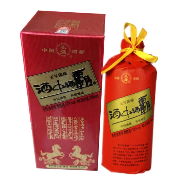 贵州酒中酒霸52%五年陈酿浓香型白酒500mlx6瓶盒装新老包装随机发