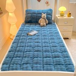 Milk Velvet Mattress for Student Dormitory, Thickened for Winter Warmth, Flannel Mattress Pad, Single Bed Sheet, Blanket, Soft Cushion