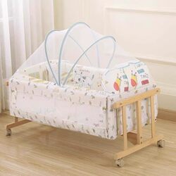 Children's Crib Mosquito Net, Full-Cover Type, Special Crib Mosquito Net Cover, Mosquito Net for Children, Comes with Stand for Baby