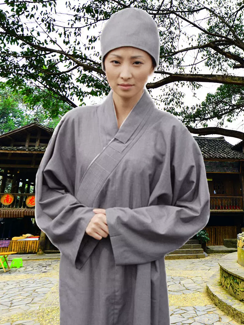尼姑服 素衣 禅意 出家人的衣服女款尼姑鞋 尼姑帽尼姑服装女套装