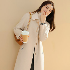 
Women's mid-length woolen coat, loose over the knee, Korean style quilted thickened woolen coat, women's 2026 winter new style, slimming