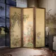 Mới của Trung Quốc phong cách retro hoa màn hình vách ngăn phòng khách gấp di động che chắn văn phòng nghiên cứu trang trí màn hình gấp gỗ nguyên khối tấm bình phong gỗ Màn hình / Cửa sổ