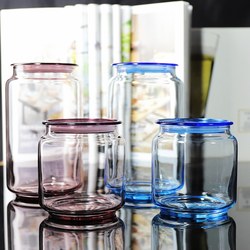 European style glass moisture-proof floral tea can, tea can, dried fruit bottle