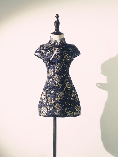 Cotton Floral Cheongsam Dress for Girls
