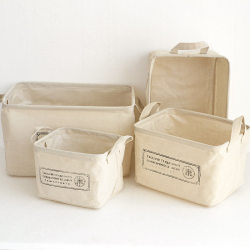 Cotton and Linen Clothing Storage Box, Foldable Small Fabric Desktop Storage Basket for Snacks, Toys, and Clothes, Household Use