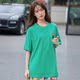 Fashion brand discount high-quality cotton green casual round neck T-shirt F3-5