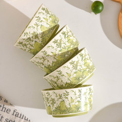 Huadian Green Lily of the Valley Flower Household Rice Bowl Dessert Bowl Ceramic Tableware Set High-Value Dish Plate Soup Bowl Noodle Bowl