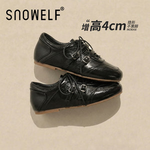 
Black small leather shoes Mary Jane shoes for women 2026 new inner height increasing women's shoes, very good-looking and versatile shoes with skirts