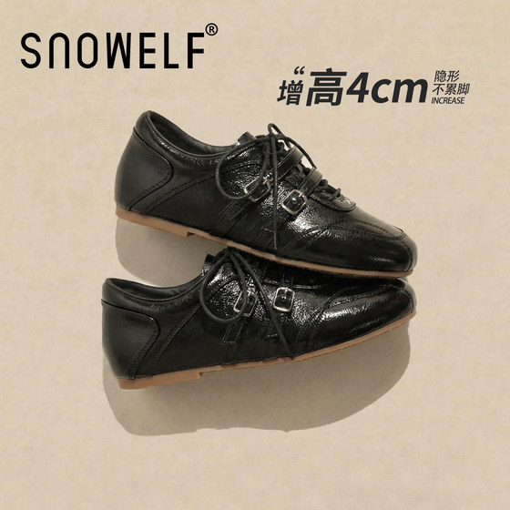 
Black small leather shoes Mary Jane shoes for women 2026 new inner height increasing women's shoes, very good-looking and versatile shoes with skirts