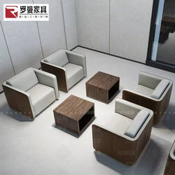 Office Sofa, Reception Area, Vip Business Negotiation, Office Reception Room, Meeting Leader, Fabric Single-Seat Coffee Table