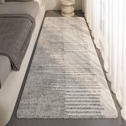 Household bedroom carpet cream style stain-resistant easy-care imitation cashmere bedside floor mat cooling non-slip long bay window mat