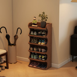 All-Solid Wood Shoe Rack for Home Use, Small and Narrow Doorway, Simple Multi-Layer Wooden Shoe Storage Rack, Space-Saving Shoe Rack for Small Apartments