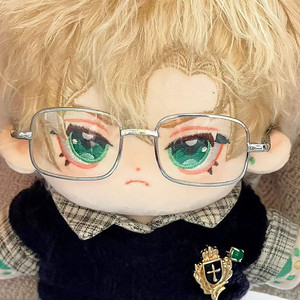 [Baby glasses] Spot cotton dolls with glasses president metal square -frame glasses accessories 8.5cm
