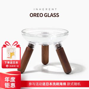 Spot carat Korean Inherent Pet Bowl solid wood Oreo glass bowl shelf set genuine purchasing
