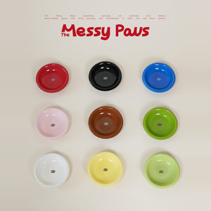 
Carat MessyPaws Liuliu Bowl Handmade Ceramic Bowl Cat Bowl Pet Bowl Macaron Color Ins Wind Easy Cleaning