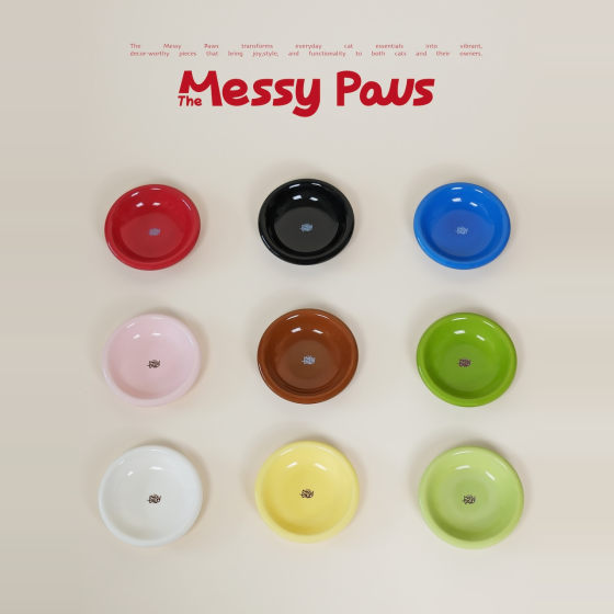 
Carat MessyPaws Liuliu Bowl Handmade Ceramic Bowl Cat Bowl Pet Bowl Macaron Color Ins Wind Easy Cleaning