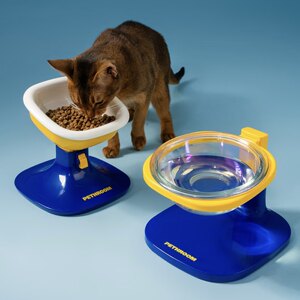 
Carat spot Korean Pethroom colorful glass water bowl Pet bowl adjustable height cat and dog bowl
