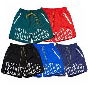 Cross -border European and American tide brand Rhude letters 3M reflective casual sports shorts men and women American high street beach pants

